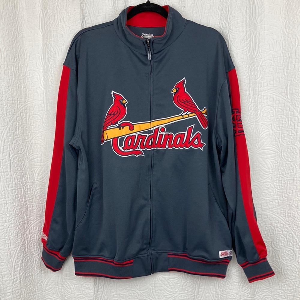 Stitches Men’s MLB St. Louis Cardinals Athletic Zip Jacket sz Large